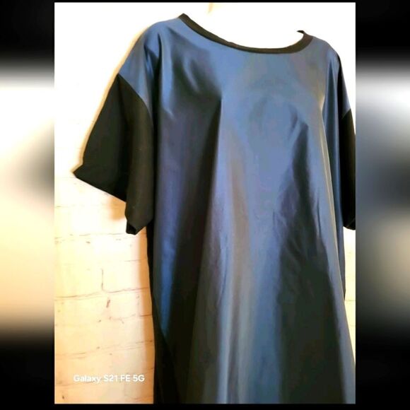 NWT Maria Calderara Black Knit/ Indigo Blue Oversized Tunic Sz. Large/MC 4 $648 - Picture 5 of 5